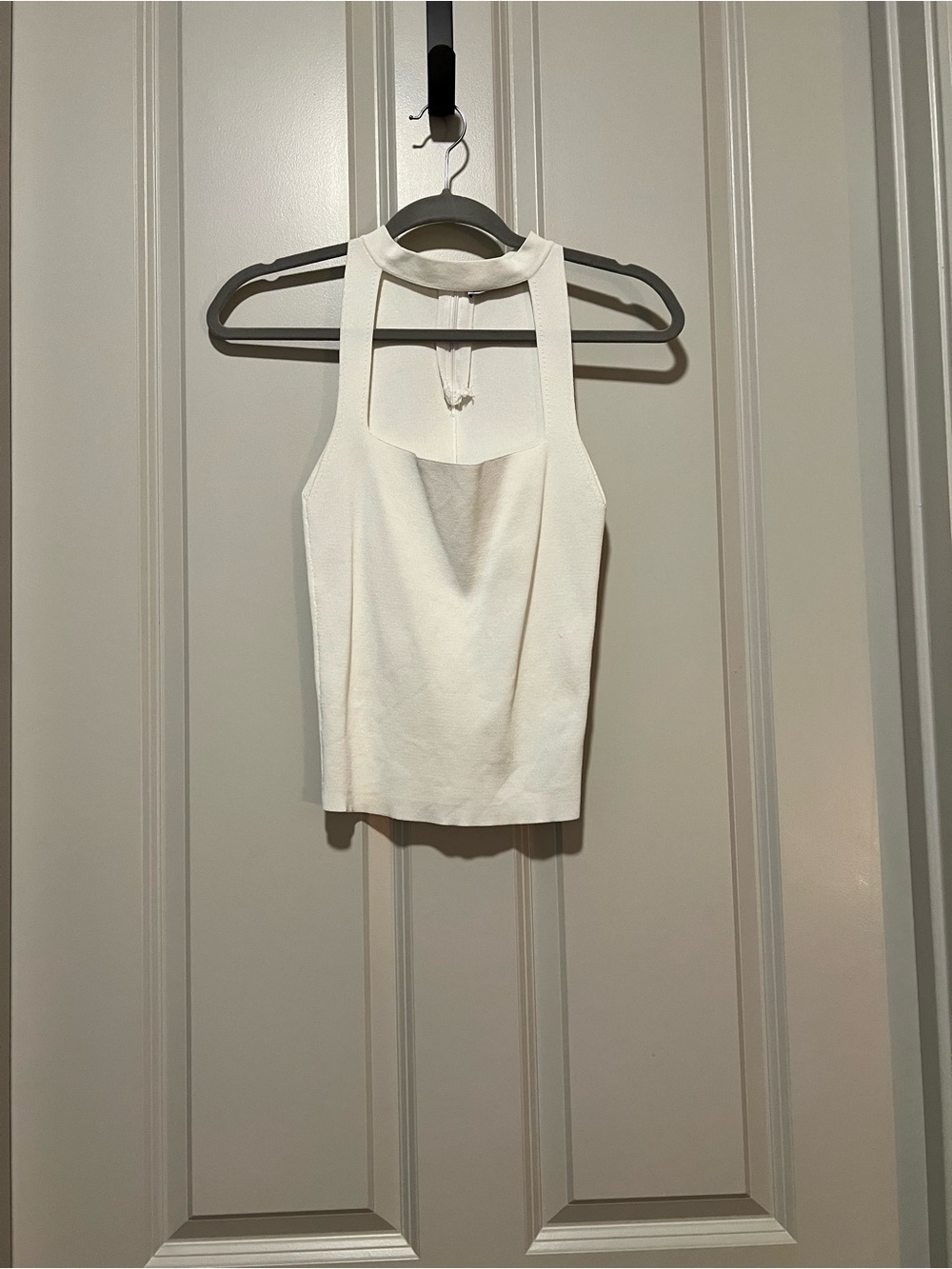 Zara Cream Halter-Style Tank Top with Choker Strap